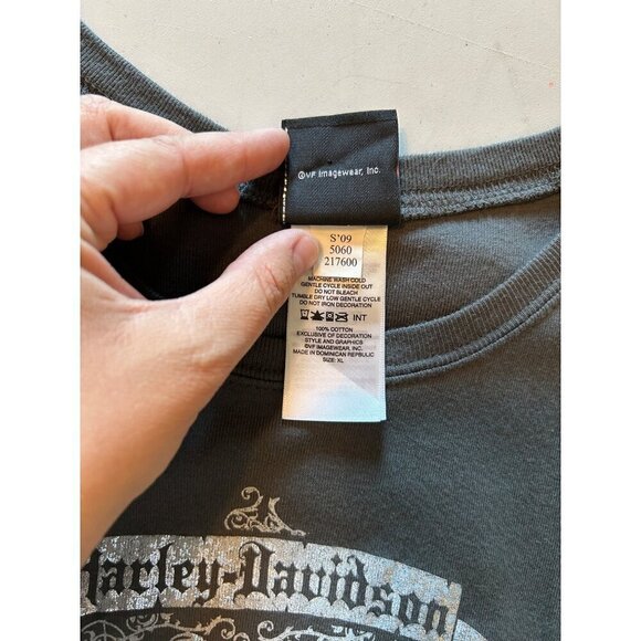 Harley Davidson Metallic Graphic Charlotte NC Grey Tee Shirt Size XL - Picture 11 of 13